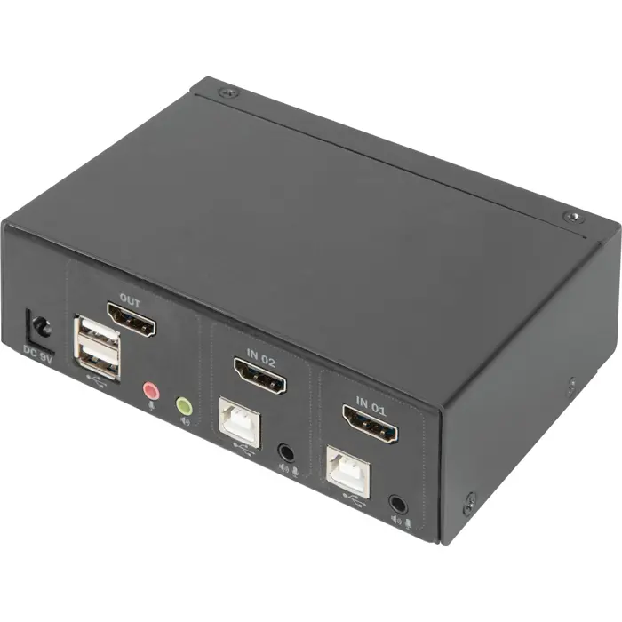 Digitus KVM Switch 2 Port, KVM switch black
