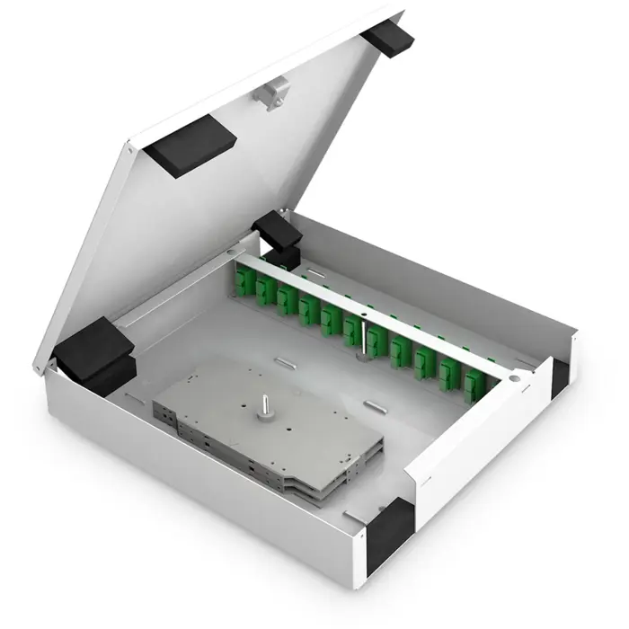Digitus LWL Unibox, splice box for wall mounting, Medium (light gray, for up to 48 fibers)