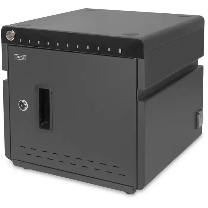 Digitus Mobile Desktop Charging Cabinet, 10 charging stations, for tablets up to 14" (black, incl. USB-C, fan, UV-C lamps)