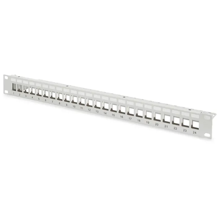 Digitus modular patch panel, 24-port, equipped with 24x DN-93615 (gray, 1 U, rack mount, shielded)