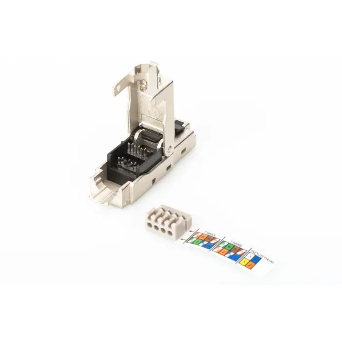 Digitus RJ-45 plug for field assembly, Cat.6a (silver/black, 1 piece)