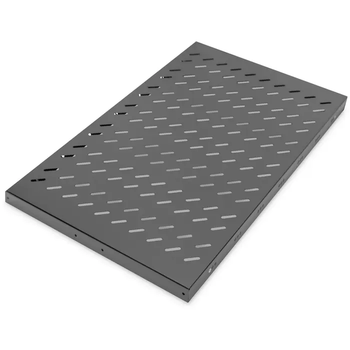 Digitus shelf for permanent installation in 483 mm (19") cabinets, black, 1 height unit