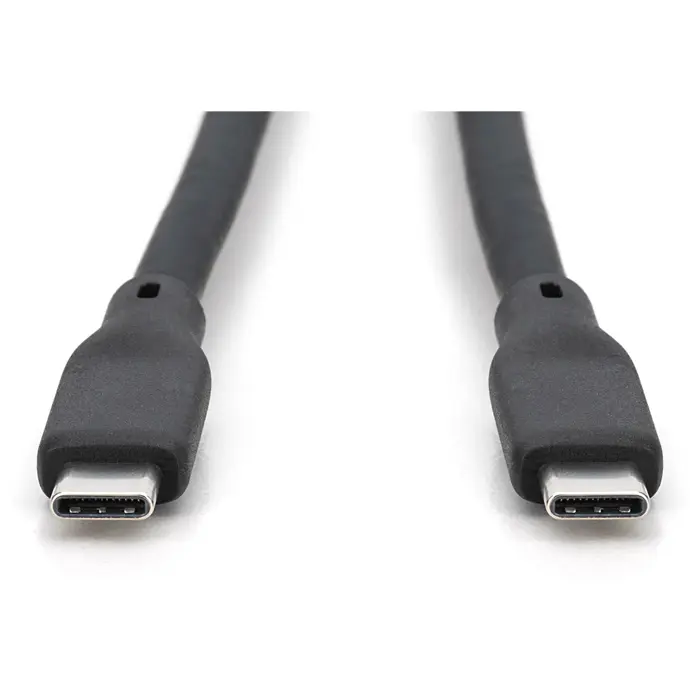 Digitus USB4 Gen 3x2 silicone connection cable USB-C > USB-C (black, 0.5 meter, PD, charging with up to 240 watts)