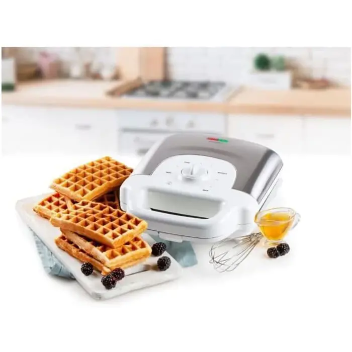 Domo Tasty Waffle XL, waffle maker (white/stainless steel)
