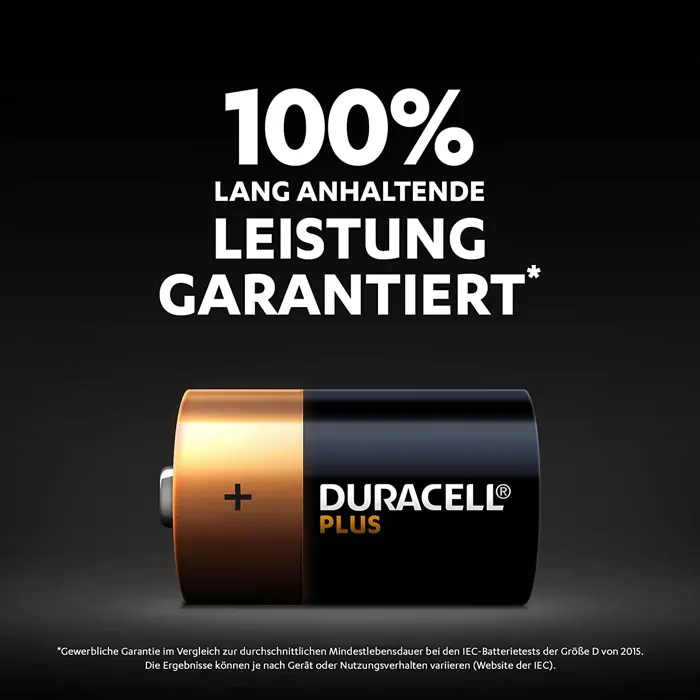 Duracell Plus D, battery (4 pieces, D)