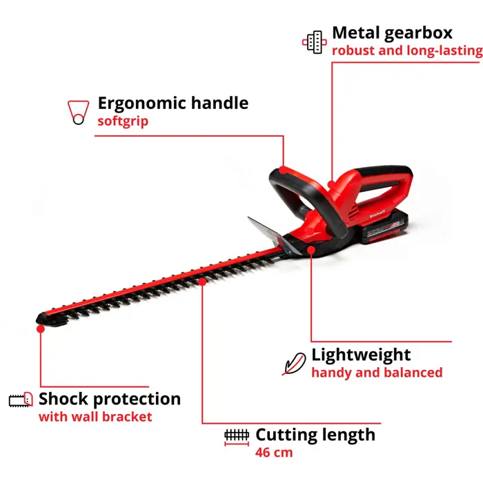 Einhell Battery Hedge Trimmer GE-CH 1846 Li Kit - 3410683
