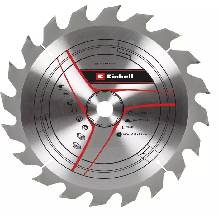 EINHELL circular saw blade HM, O 200 x 16mm, 2.4mm, 20Z for table saw TC-TS 200 etc.