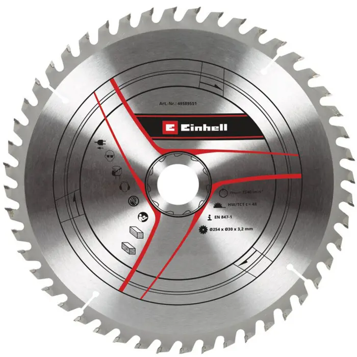 EINHELL circular saw blade HM, O 254 x 30mm, 3.2mm, 48Z for sliding crosscut and miter saws, table saws