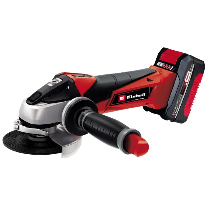 Einhell cordless angle grinder TC-AG 18/115 Li Kit, 18V (red/black, Li-Ion battery 4.0Ah)