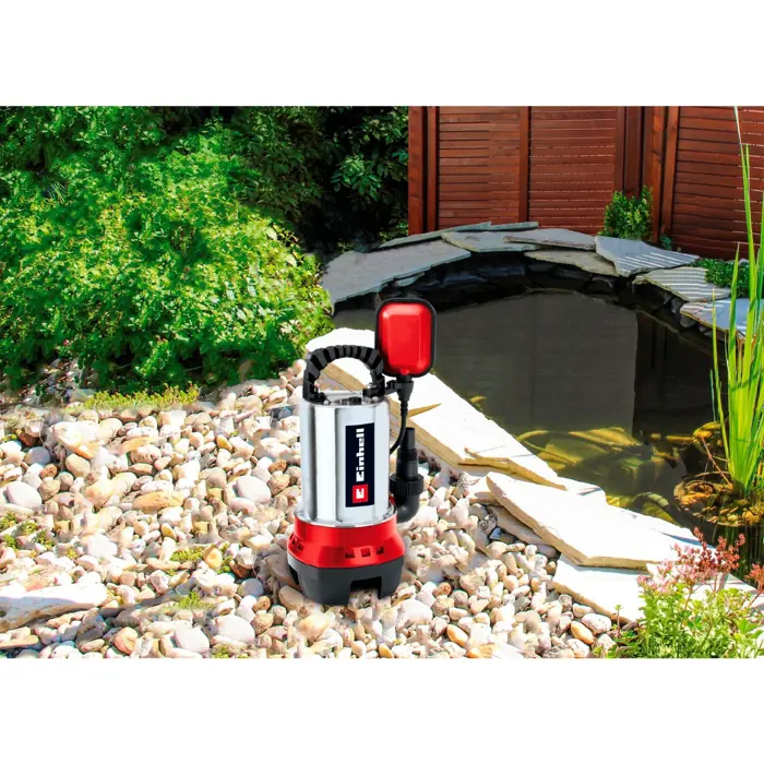 Einhell dirty water pump GC-DP 6315 N, submersible / pressure pump (red/stainless steel, 630 watts)