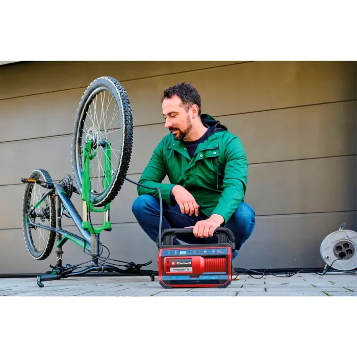 Einhell hybrid compressor PRESSITO 18/25 Hybrid, 18Volt / 220Volt (red/black, without battery and charger)