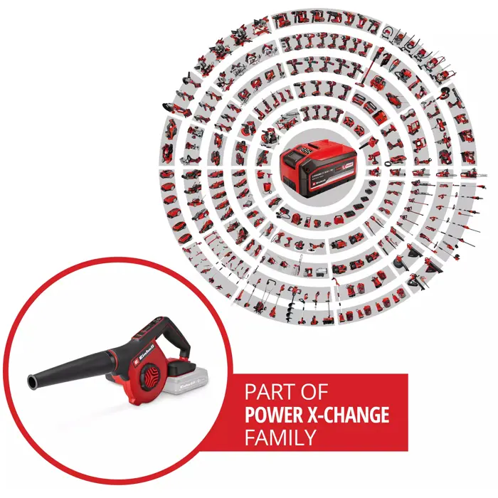 Einhell Power X-Change battery-powered blower TE-CB 18/270 Li - Solo, 18Volt (red/black, without battery and charger)