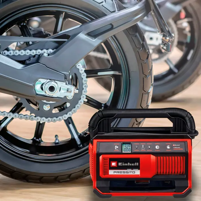 Einhell Power X-Change Cordless Compressor PRESSITO 18/25, 18 Volt (red/black, without battery and charger)