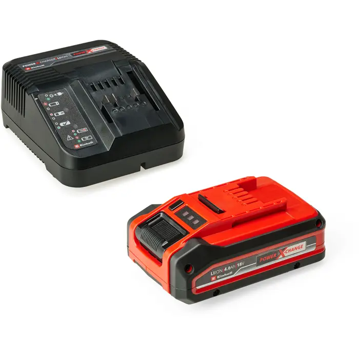 EINHELL Power X-Change cordless hammer drill TE-HD 18 Li, 18 Volt red/black, Li-Ion battery 4.0 Ah Plus, with drill and chisel set