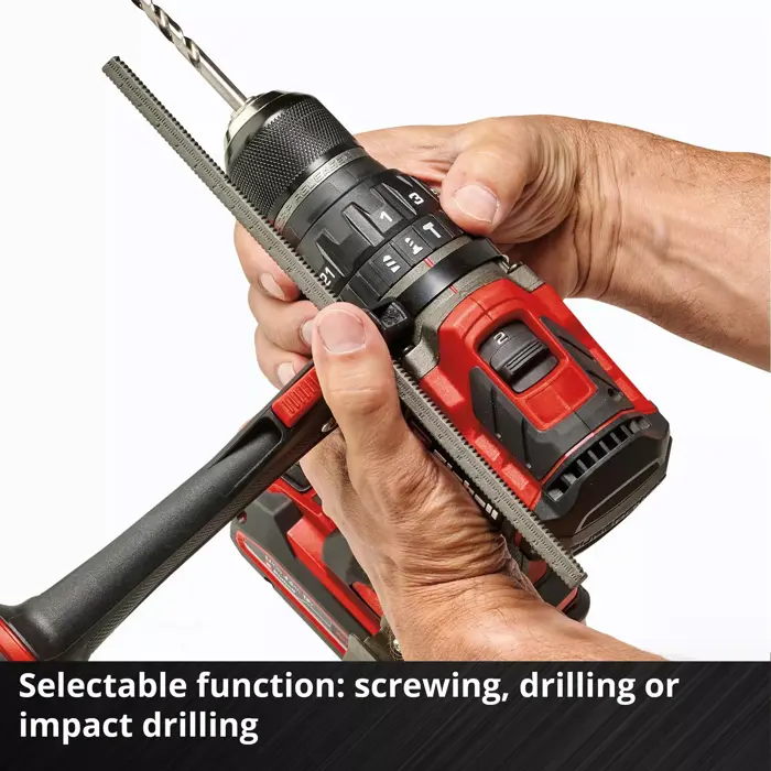 EINHELL Professional Cordless Impact Drill TP-CD 18/120 Li-i BL - Solo, 18 Volt black/red, without battery and charger