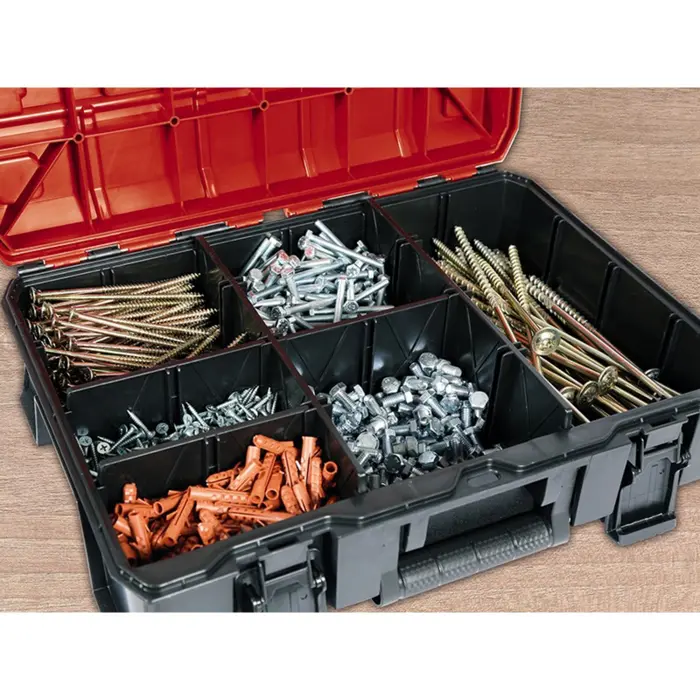 Einhell System case E-Case SF incl. dividers, tool box (black/red, with dividers)