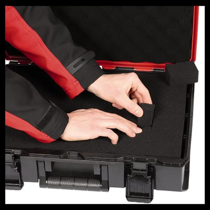 Einhell System case E-Case SF incl. grid foam, tool box (black/red, with grid foam insert)