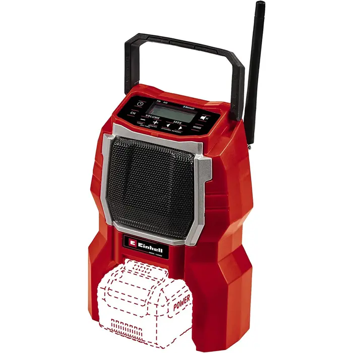Einhell TC-RA 18 Li BT - Solo, construction site radio (red/black, Bluetooth)