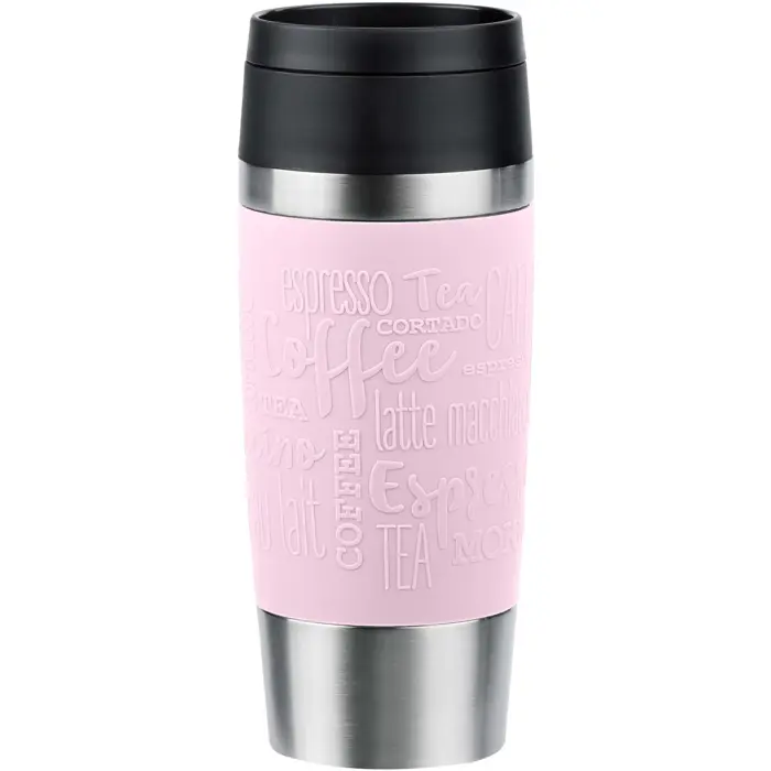 Emsa TRAVEL MUG Classic thermal mug (light pink/stainless steel, 0.36 liters)