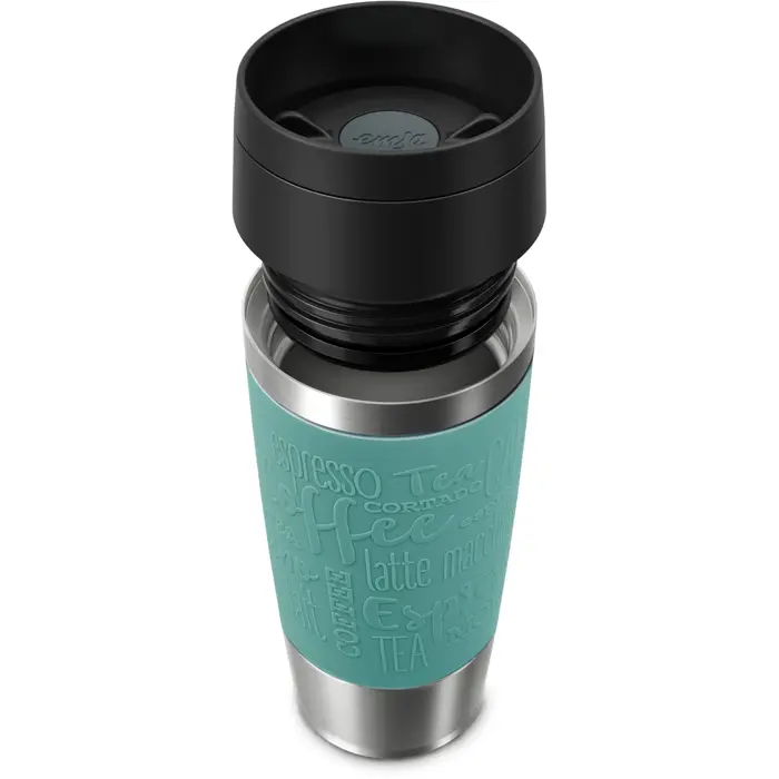 Emsa TRAVEL MUG Classic thermal mug (petrol/stainless steel, 0.36 liters)
