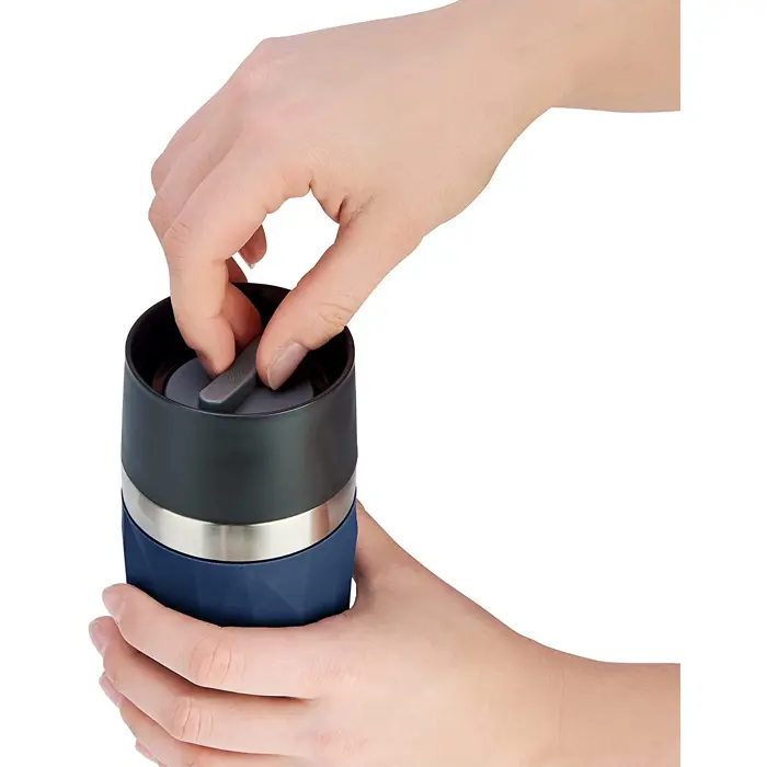 Emsa Travel Mug Compact thermal mug 0.3 liters (dark blue, screw cap)