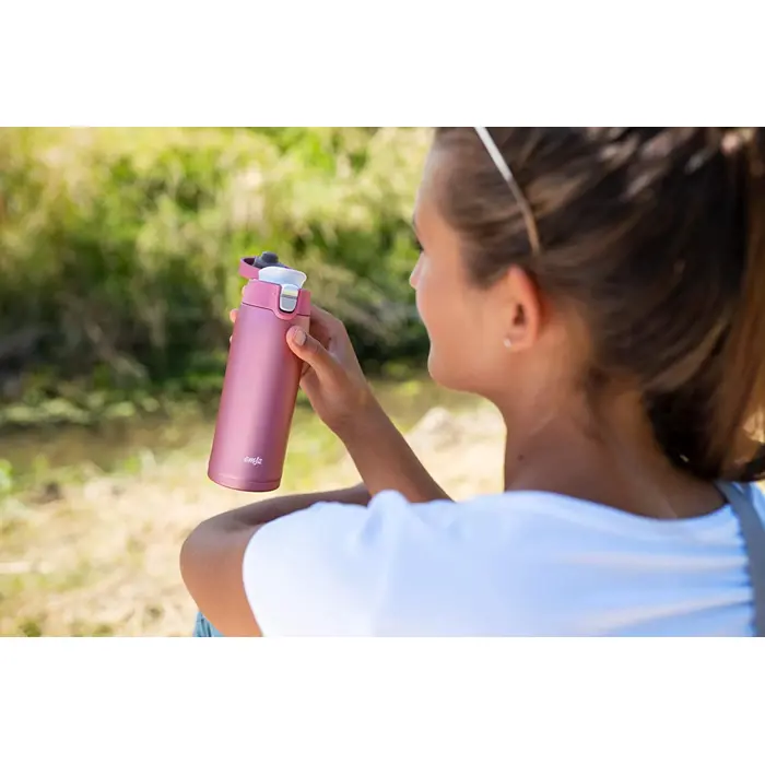 Emsa TRAVEL MUG light thermal mug 0.4 liters (pink, flip lid)