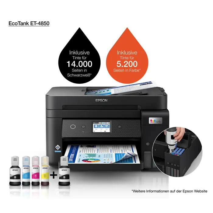 Epson EcoTank ET-4850 Inkjet A4 4800 x 1200 DPI 33 ppm Wi-Fi