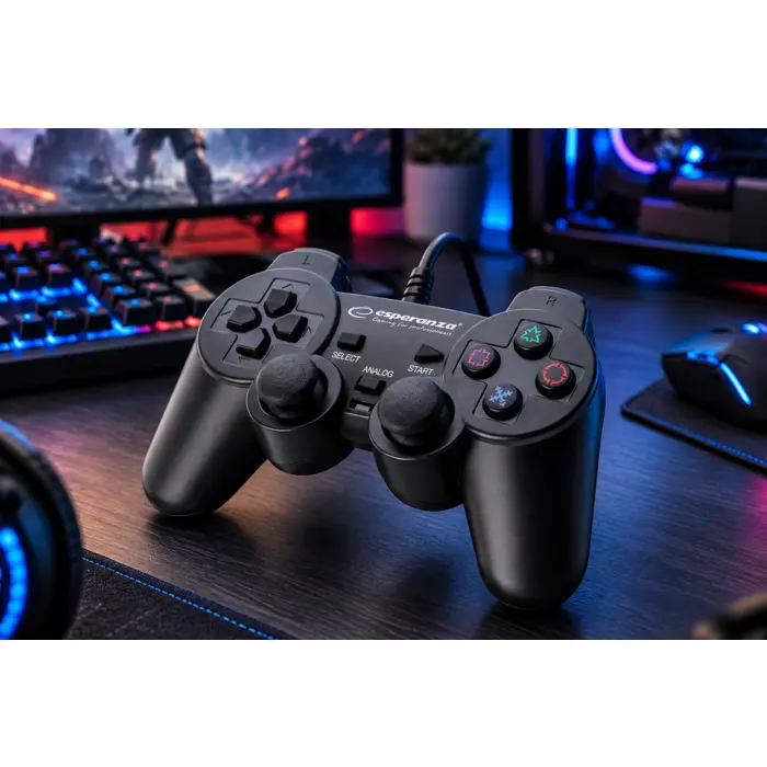 Esperanza EG106 Gaming Controller Joystick PC,Playstation 2,Playstation 3 Analogue / Digital USB 2.0 Black