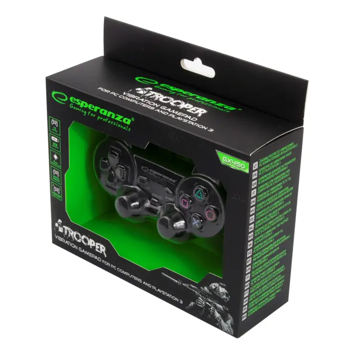 Esperanza EGG107K Gaming Controller Gamepad PC,Playstation 3 Analogue / Digital USB 2.0 Black