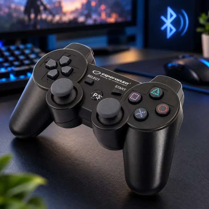 Esperanza EGG109K Gaming Controller Black Bluetooth Joystick Analogue Playstation 3