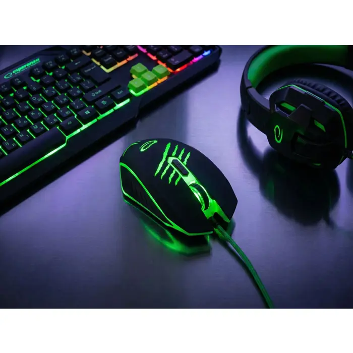Esperanza EGM209G mouse Right-hand USB Type-A Optical 2400 DPI