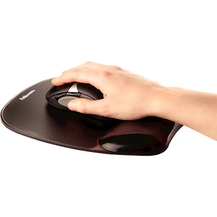 Fellowes Crystal™ Gel Mouse Pad/Wrist Rest, Black