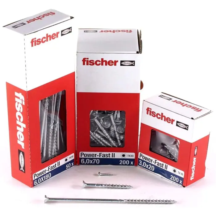 fischer chipboard screw Power-Fast II 6.0x260 countersunk (25 pieces, partial thread, galvanized)