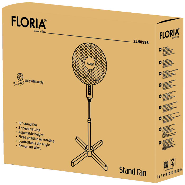 Floria Ventilator sa postoljem, promjer 40 cm, 40 W - ZLN0996