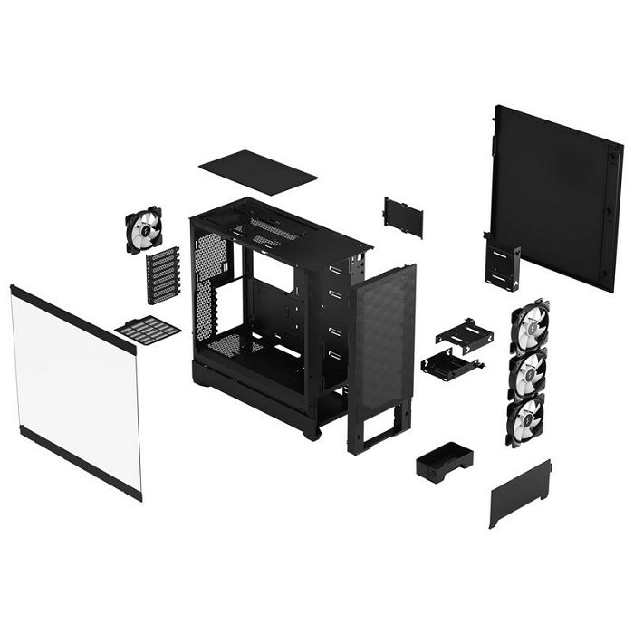 Fractal Design Pop XL Air RGB Clear Tint E-ATX case, tempered glass - black-FD-C-POR1X-06