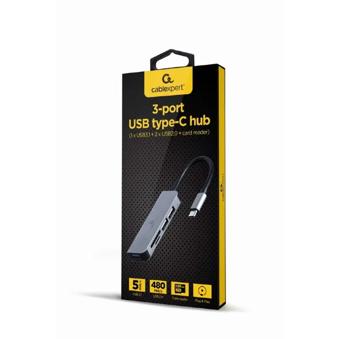 Gembird A-CM-COMBO5-02 USB Type-C 5-in-1 multi-port adapter (Hub + HDMI + PD + stereo audio)