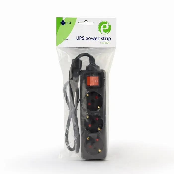 Gembird EG-PSU3-01 power extension 0.6 m 3 AC outlet(s) Indoor Black