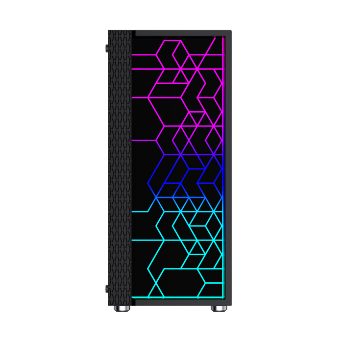 Gembird Fornax 2500 ARGB Gaming ATX computer case, Midi Tower, backlight,  Black