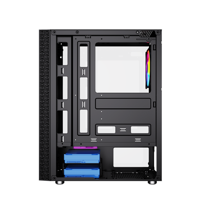 Gembird Fornax 2500 ARGB Gaming ATX computer case, Midi Tower, backlight,  Black