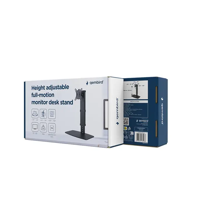 GEMBIRD HEIGHT ADJUSTABLE FULL-MOTION MONITOR DESK
