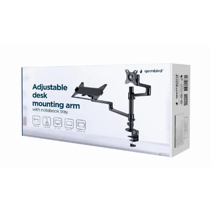 Gembird MA-DA-04 monitor mount / stand 81.3 cm (32") Black Desk