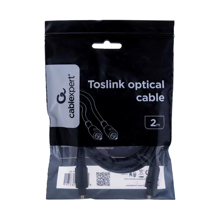 Gembird Toslink, 2m audio cable Black