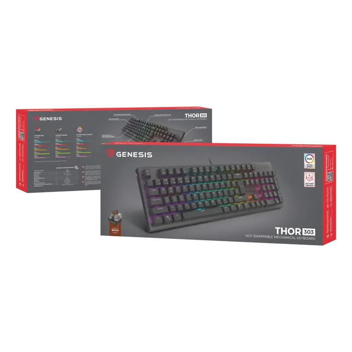 GENESIS Thor 303 keyboard Gaming USB QWERTZ German Black