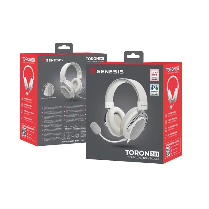GENESIS Toron 301 Headset Wired Head-band Gaming White