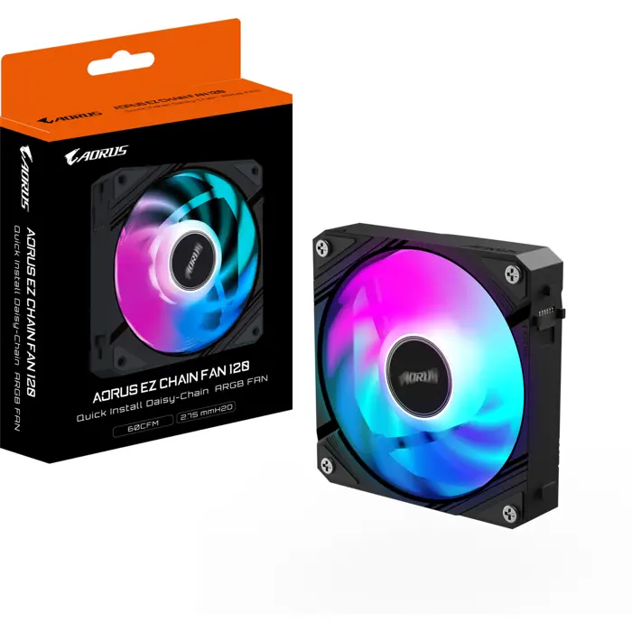GIGABYTE AORUS EZ CHAIN FAN 120, case fan black, 120 mm