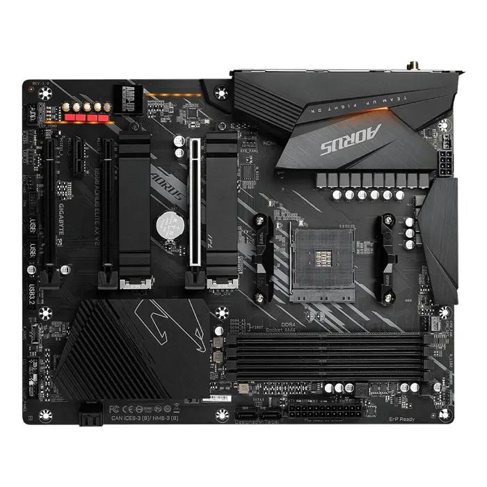Gigabyte B550 AORUS ELITE AX V2 Motherboard - Supports AMD Ryzen 5000 Series AM4 CPUs, 12+2 Phases Digital Twin Power Design, up to 4733MHz DDR4 (OC), 2xPCIe 3.0 M.2, WiFi 6E, 2.5GbE LAN, USB 3.2 Gen1
