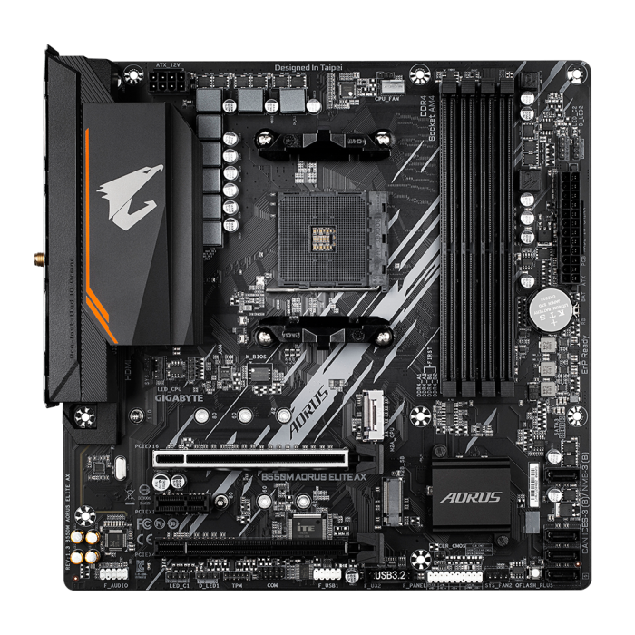 GIGABYTE B550M AORUS ELITE AX, DDR4, SATA3, USB3.2Gen1, HDMI, AM4 mATX