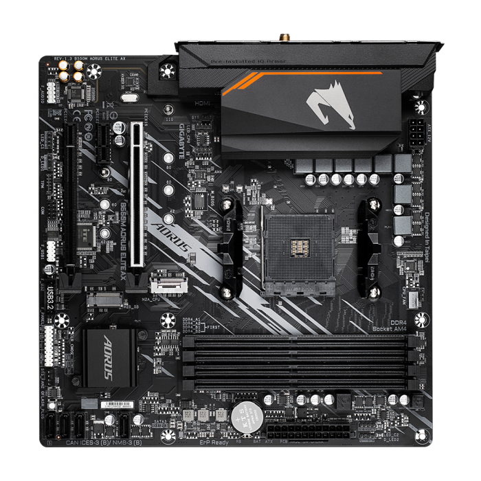 GIGABYTE B550M AORUS ELITE AX, DDR4, SATA3, USB3.2Gen1, HDMI, AM4 mATX