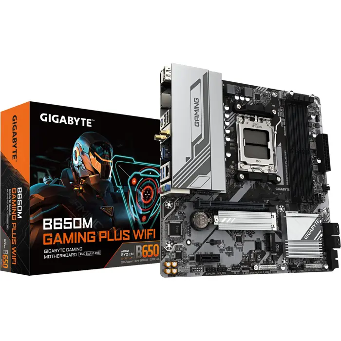GIGABYTE B650M GAMING PLUS WIFI (black/silver) - Socket AM5