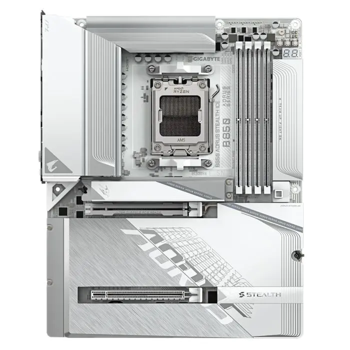 GIGABYTE B850 A STEALTH ICE, DDR5, SATA3, USB3.2Gen2x2, DP, 5GbE, WiFi, AM5 ATX